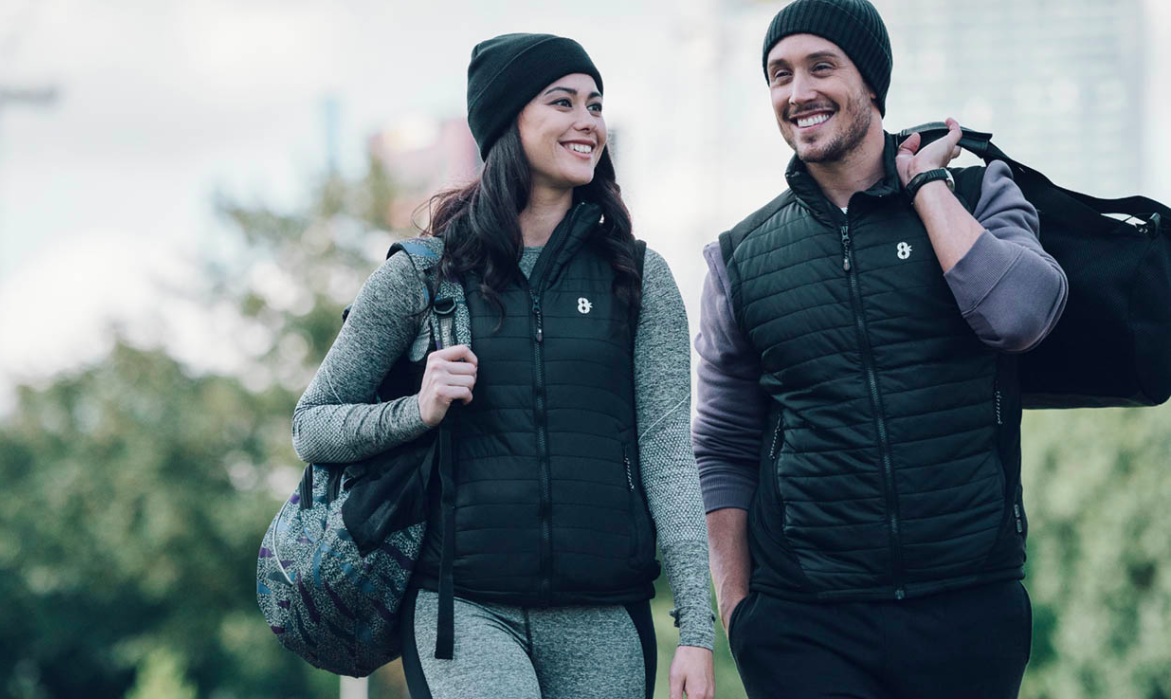 8K Flexwarm is a collection of stylish heated apparel that allows the wearer to control the temperature from a smartphone app.