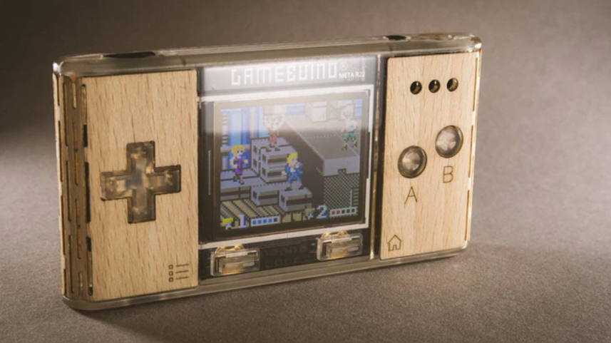 Gamebuino META’s Arduino-compatible, retro console for gamers allows users to make their own games and learn programming by hooking up sensors, motors, and lights.