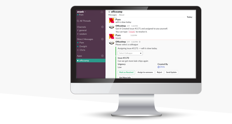 OfficeAmp is a task management tool that aims to collect, manage, and resolve all office chores in Slack.