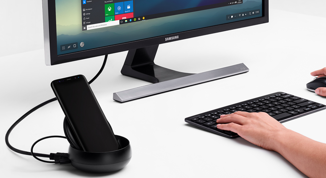 Samsung DeX lets users connect their Galaxy S8, S8+, or Note8 to a monitor, keyboard, and mouse for a desktop experience.
