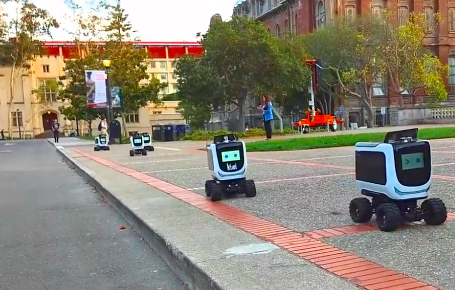 KiwiBot is a food delivery robot for college campuses.