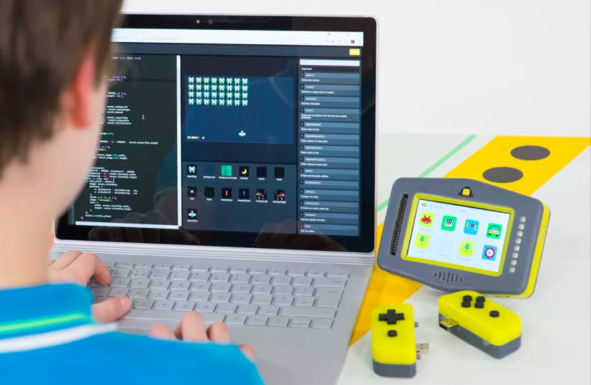 Pip is a handheld device based on the Raspberry Pi Compute Module that allows users to code, experiment with electronics, and play retro games.